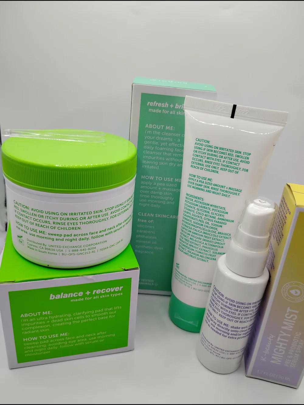 K Beauty Gentle Reset Cleansing Foam + Bounce Back Toner Pads Set + Mighty Mist